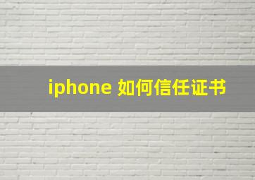 iphone 如何信任证书